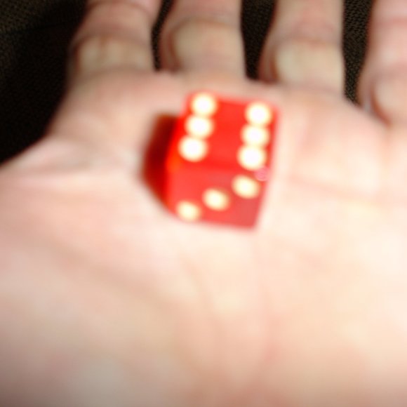 Bundle of 10 6 Vintage Lucite Red White Dice - Classic Dice - Gaming Dice !!! - Picture 3 of 3